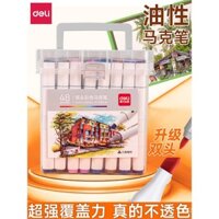 Bút đánh dấu Deli 48 màu cho trẻ em, bút màu nước dầu, bút học sinh hai đầu, 24 màu, 80 màu, 36 màu, học sinh tiểu học, bút nước và dầu, không độc hại, bộ nghệ thuật đặc biệt cho trẻ mẫu giáo, vẽ anime chuyên nghiệp