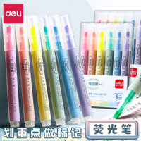 Bút đánh dấu Deli cho sinh viên, bút đánh dấu màu sắc, bút đánh dấu, bút nhật ký, dòng màu Morandi đa sắc, bút màu huỳnh quang có vẻ ngoài cao cấp để ghi chú, viết tay và vẽ