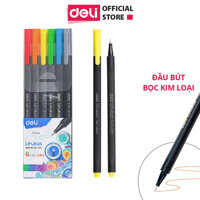 Bút đi nét Deli - Ngòi bọc kim loại 0.45mm - Mực có thể rửa được - EQ900 - 6 màu - EQ900-06