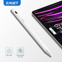Bút Eaget Stylus cho iPad có khả năng từ chối lòng bàn tay, Độ nhạy nghiêng, Màn hình pin 4 ánh sáng và sạc nhanh, Bút cảm ứng điện dung cho phiên bản iPad 2018-2024