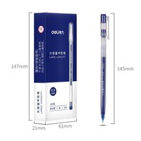Bút gel 0.5mm Deli nhiều màu lựa chọn - Bút bi nước -  1 chiếc - Mực đỏ  Xanh  Đen - A116 - Xanh
