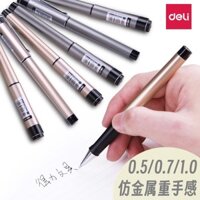Bút gel Deli 0.7, bút mực đen nặng với kẹp kim loại 0.5, bút dày cho thực hành thư pháp, bút chữ ký doanh nghiệp