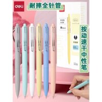 Bút gel Deli SA288 Lexu, bút rút chống sốc, bút sinh viên, đầu kim 0.5mm mực đen, kẹp bút dây thép chống mất và chống gãy, bút bi mực mịn cho chuẩn bị thi
