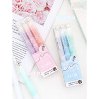 Bút Gel Jiwushe Chia Tay Bay Trắng Thời Trang Tươi Mát Dòng Chữa Bệnh Dung Tích Cao Sinh Viên 0.5mm Nhanh Khô Viết Êm Bút Kép Đầu Bút CS Đầu Bút Có Thể Thu Vào Kẹp Bút Tay Bọc Silicon