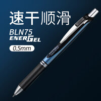 Bút Gel Nhanh Khô Pentel BLN75 Nhật Bản ENERGEL Bút Đen 0.5mm Kẹp Kim Loại Khuyên Dùng Cho Học Sinh Dùng Thi