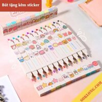 Bút highlight 2 đầu Light Color màu pastel HI06, bút đánh dấu tặng kèm sticker