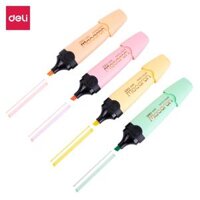 Bút highlight dấu dòng macaron Deli - Bút nhấn dòng - XanhCamHồngVàng - 1 chiếc - EU356 - Xanh Lá
