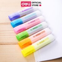 Bút highlight nhấn dòng dạ quang Deli - Cam Vàng Xanh Lá Hồng Xanh Dương - S625 - Vàng