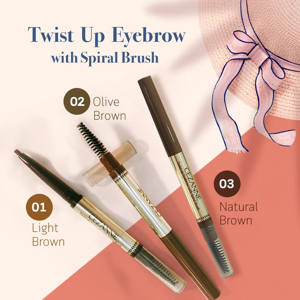 Bút kẻ lông mày Cezanne Eyebrow with Spiral Brush Natural Brown 1.2g