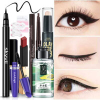 [Bút kẻ mắt + Bút chì kẻ mày + mascara + Que tạo đường viền + Son môi bảng phấn mắt] Bộ trang điểm không phai màu chống mồ hôi chống thấm nước 3.26