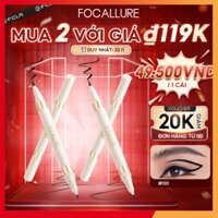 Bút kẻ mắt dạng lỏng FOCALLURE 2 đầu trong 1 khô nhanh, chống nước không nhòe màu đen nâu 1.2g