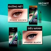 Bút Kẻ Mắt Lâu Trôi Brownit By Nongchat Aurora Long Stay Eyeliner Super Black 0.5g( Màu Xanh Lá) TK 1986 chuẩn Thailand