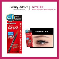 Bút Kẻ Viền Mắt Nhật Bản K-Palette Eyeliner 24h WP, Siêu Mảnh, Siêu Mịn, Sắc Nét, Nhanh Khô, Chống Nước, Không Lem, Bền Màu- Super Black - Đen Đậm