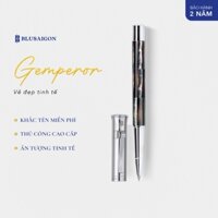 Bút Khắc Chữ Ký - Bút Mực Nước Cao Cấp Gemperor - Ngọc Trai Đen Tahiti - Mạ Vàng Trắng