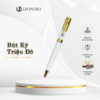 Bút Ký Cao Cấp Leon Dio Lapis Lazuli White, ngòi 0.7mm, bút bi xoay, khắc tên theo yêu cầu