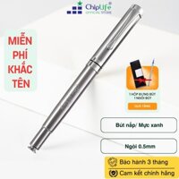 Bút ký khắc tên CHIPLIFE P027BB - Dạng nắp Bạc ngòi 0.5mm mực xanh