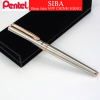 Bút ký tên cao cấp Pentel, bút doanh nhân thân kim loại mạ vàng dạng nắp rút size ngòi 0.7mm