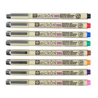 Bút line, bút đi nét màu Sakura Micron - Bộ 8 màu