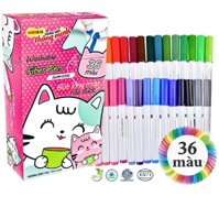 Bút lông 36 màu Fiber Pen Washable - Nét mảnh nét to - Colokit SWM-C006 Mẫu Ngẫu Nhiên