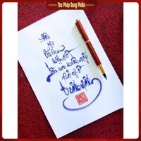 Bút lông bơm mực bút viết thư pháp thân gỗ viết thư pháp, chép kinh, viết sớ, viết chữ Hán