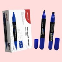 Bút lông dầu 2 đầu Monami Twin 109 - Màu xanh (Thái Lan) - Hộp 12 bút