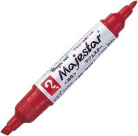 Bút lông dầu 2 đầu nét lớn Teranishi Majestar Magic Ink MMJ50-T2, đỏ