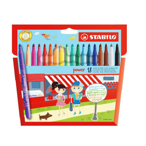 Bút lông đầu to Stabilo 18 cây - PW280-18