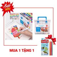 Bút lông màu Marker 2 đầu 60 màu Deli 70816-60 - TẶNG 1 HỘP BÚT CHÌ MÀU TRỊ GIÁ 26K