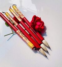 Bút lông thư pháp,vẽ tranh màu nước,vẽ tranh thủy mặc thanh trúc lông cừu cán đỏ