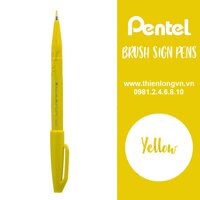 Bút lông viết thư pháp hiện đại Pentel SES15C-G màu vàng Calligraphy Fude Touch Sign - Yellow