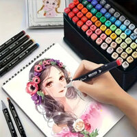 Bút Mark Pen Hai Đầu Tranh Sơn Dầu Bút Màu Nước Trẻ Em Vẽ Tay Anime Art Set.