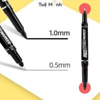 Bút Marker 2 đầu kèm đi nét line, bút viết, vẽ sketch linh hoạt Aihao mực đen/ xanh/ đỏ
