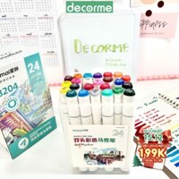 Bút marker nhiều màu set 12, 24 chiếc art marker Resun trang trí