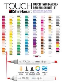 Shinhan Art Touch Twin Brush 1211213 12-Piece Main Colors Marker Set