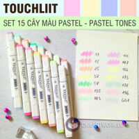 Bút marker Touchliit 6, set 15 màu pastel – Tặng kèm túi vải