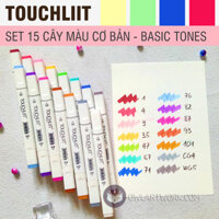 Bút marker Touchliit 6, set 15 cây màu cơ bản – Tặng kèm túi vải