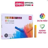 ,Bút màu, Bút sáp dầu chuyên nghiệp Deli - Hộp giấy - 24/36/48 màu - 72087 / 72088 / 72089