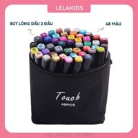 Bút Màu Dạ Dầu Marker Touch 2 Đầu Cao Cấp Dành Cho Bé Trai Bé Giá, Màu Tươi Sáng 1mm và 6 mm LELAKIDS STORE