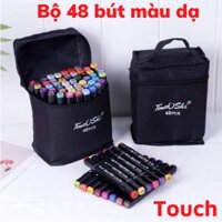 Bút Màu Dạ Marker 48ct Chuyên Nghiệp Touch Kèm Túi Vải Họa Cụ Vẽ Tranh Cao Cấp , Bút Dạ kèm túi QChi