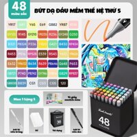 Bút màu dạ Marker Touch 48 Bút Hai Đầu Kèm Túi Vải Và Đế Cắm Bút
