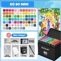 Bút màu dạ Marker Touch 80 Bút Hai Đầu Kèm Túi Vải Và Đế Cắm Bút