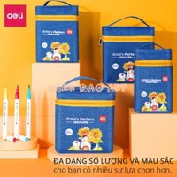 BÚT MÀU MARKER 2 ĐẦU TÚI VẢI BÒ 30/40/60/80 MÀU (MỰC TẨY RỬA ĐƯỢC)