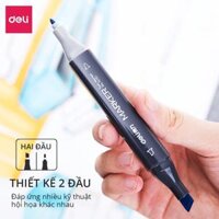 Bút màu marker hai đầu cao cấp Deli 1 chiếc - Màu ngẫu nhiên - 7070148-01-KM-01