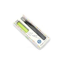 Bút máy Pilot Kakuno - Medium Nib (M - Nét vừa) - Thân đen / Nắp xanh lá mạ