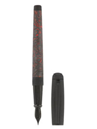 Bút máy S.T. Dupont Line D Large Fiery Lava Carbon Fountain Pen 410397L
