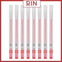 Bút mực gel 0.5mm  bút bi nước  Bút mực khô nhanh Bút ghi chép cơ bản nhiều màu lựa chọn  Mực Đen Xanh Đỏ  - Mực đỏ - Set 10 cây bút Gel
