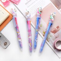 Bút mực gel đen pony viết ngòi 0.5mm lalunavn thiết kế phát sáng dễ thương, bút kỳ lân nhiều màu - Pony 6 ngòi ko đèn