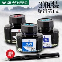 Bút mực Hero Ink, mực không carbon, mực xanh thuần, mực đen, mực đỏ, bút không tắc cho sinh viên luyện viết, sử dụng văn phòng