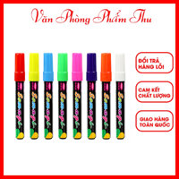 {Bút Ngòi 6mm} Hộp 8 Bút Huỳnh Quang Viết Bảng Menu Quảng Cáo, Bảng Đèn Led Viết Tay, Bảng Dạ Quang - Văn Phòng Phẩm Thu