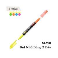 Bút Nhớ Dòng 2 Đầu Pentel SLW8  Thiết Kế Độc Đáo Với Hai Màu Mực Dạ Quang Tiện Lợi  Màu Dạ Quang Tươi Sáng Rõ Nét - Vàng- Cam - GF